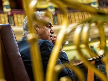 Santos Cerdán, este jueves en el Congreso.  