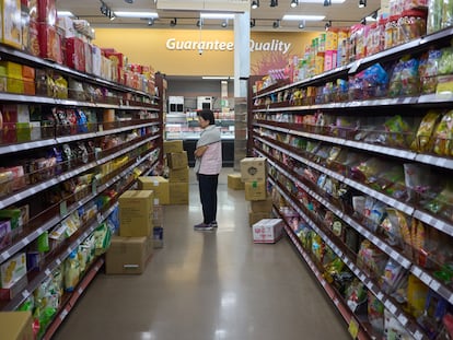 Un supermercado de Los Ángeles, con productos importados de China y otros países asiáticos.

