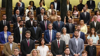 Bancada del PSOE el miércoles en el Congreso.